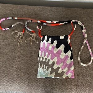Emilio Pucci drawstring pouch with matching belt.